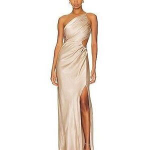 La Lune Asymmetrical Gathered Maxi Dress